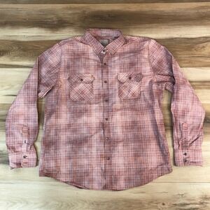 Guess Mens Plaid Long Sleeve Button Down Shirt XL Metal Button Western Y2K